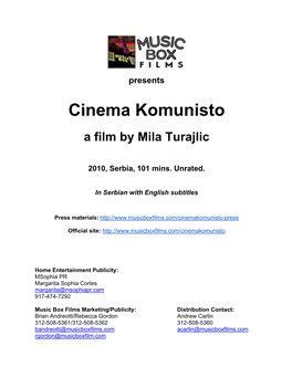 Cinema Komunisto a Film by Mila Turajlic