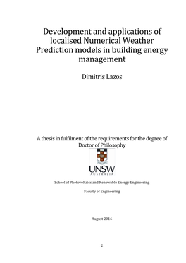 Development and Applications of Localised Numerical Weather Prediction Models in Building Energy Management