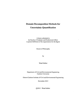 Domain Decomposition Methods for Uncertainty Quantification