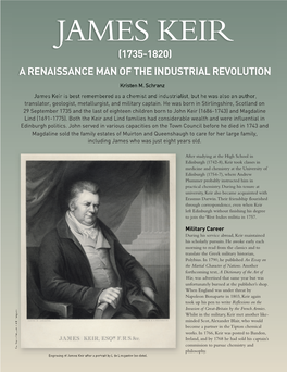 James Keir (1735-1820) a Renaissance Man of the Industrial Revolution
