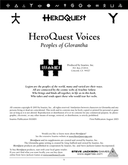 Heroquest Voices Peoples of Glorantha