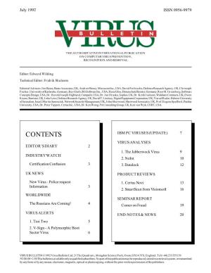 Virus Bulletin, July 1992