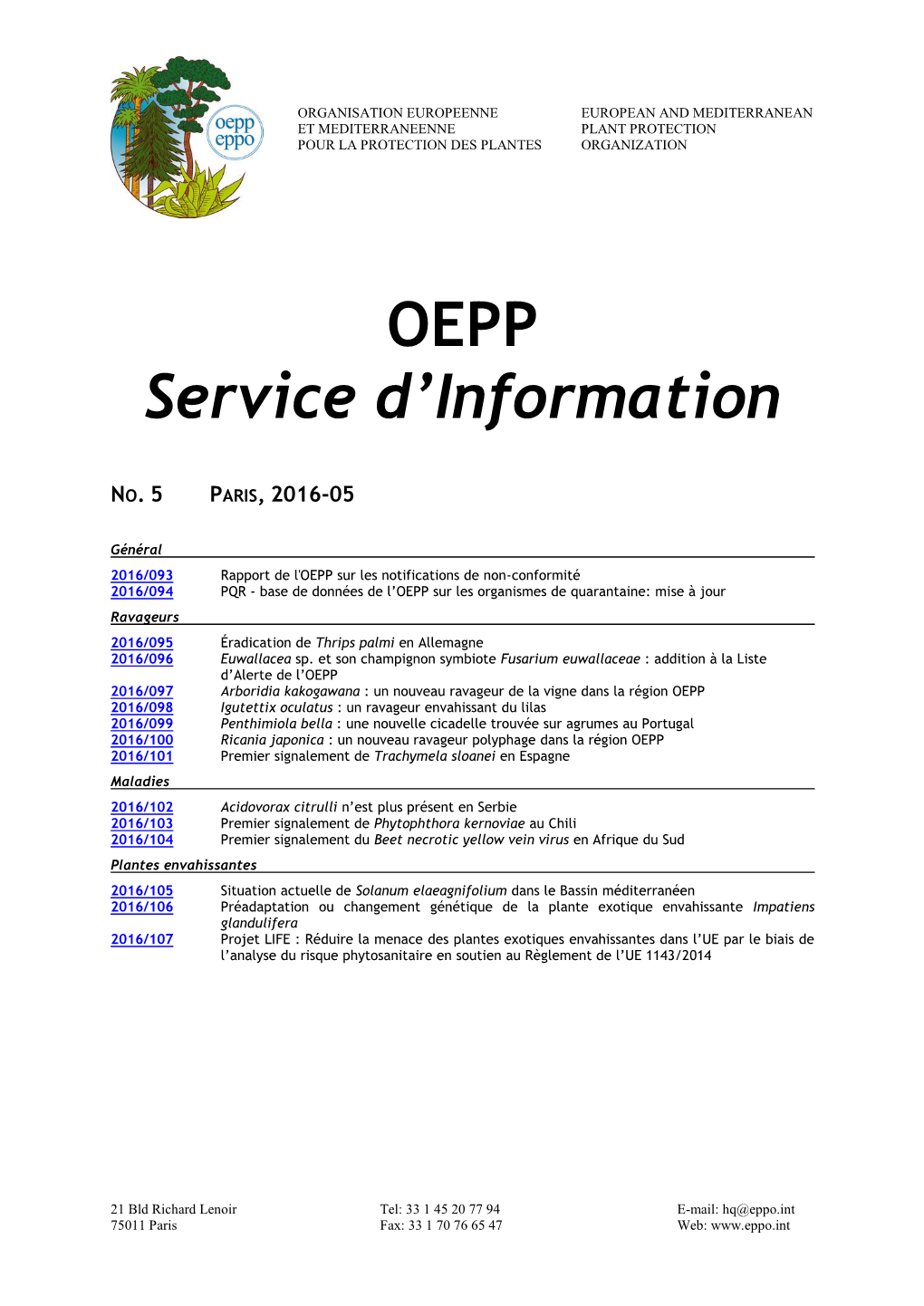 EPPO Reporting Service