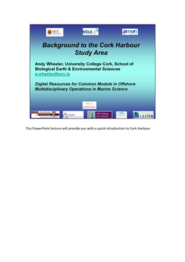 Background to the Cork Harbour Study Area Final