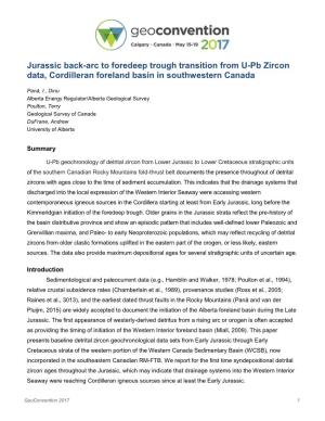 Jurassic Back-Arc to Foredeep Trough Transition from U-Pb Zircon Data, Cordilleran Foreland Basin in Southwestern Canada