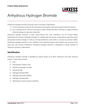 Anhydrous Hydrogen Bromide