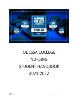 Odessa College Nursing Student Handbook 2021-2022