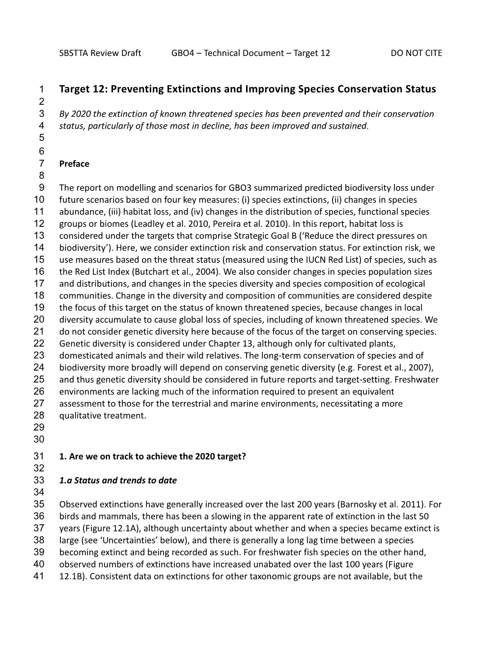 Preventing Extinctions and Improving Species Conservation Status