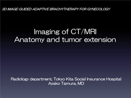 Imaging of CT/MRI Anatomy and Tumor Extension