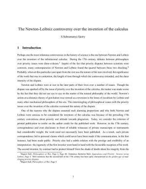 The Newton-Leibniz Controversy Over the Invention of the Calculus