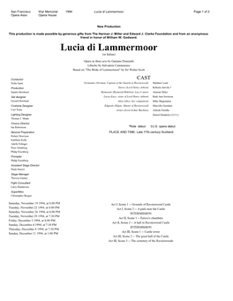 Lucia Di Lammermoor Page 1 of 2 Opera Assn