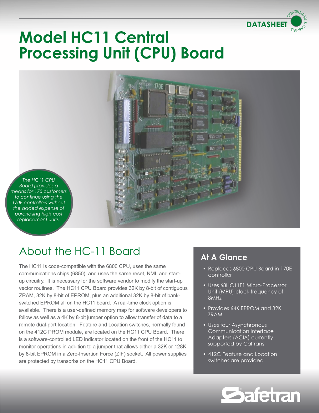 Model HC11 Central Processing Unit (CPU) Board