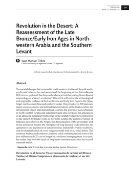 A Reassessment of the Late Bronze/Early Iron Ages in North- Western Arabia and the Southern Levant