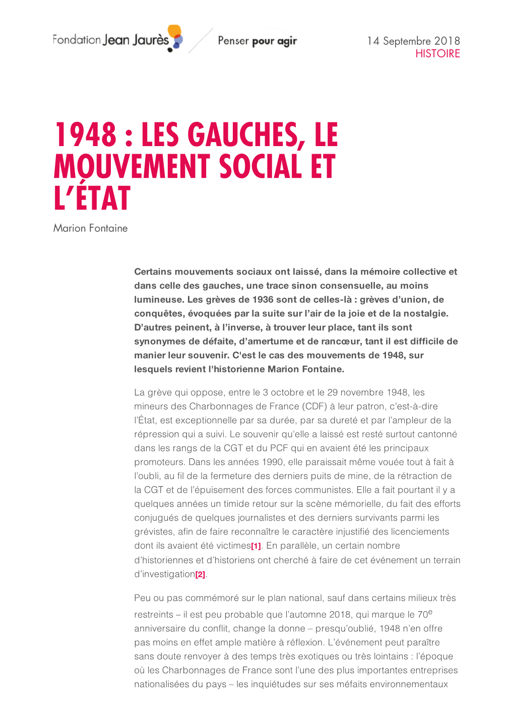 1948 : Les Gauches, Le Mouvement Social Et L'état