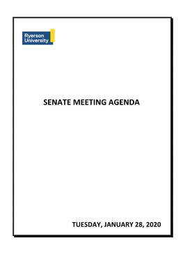 Tuesday, January 28, 2020 Senate Meeting Agenda