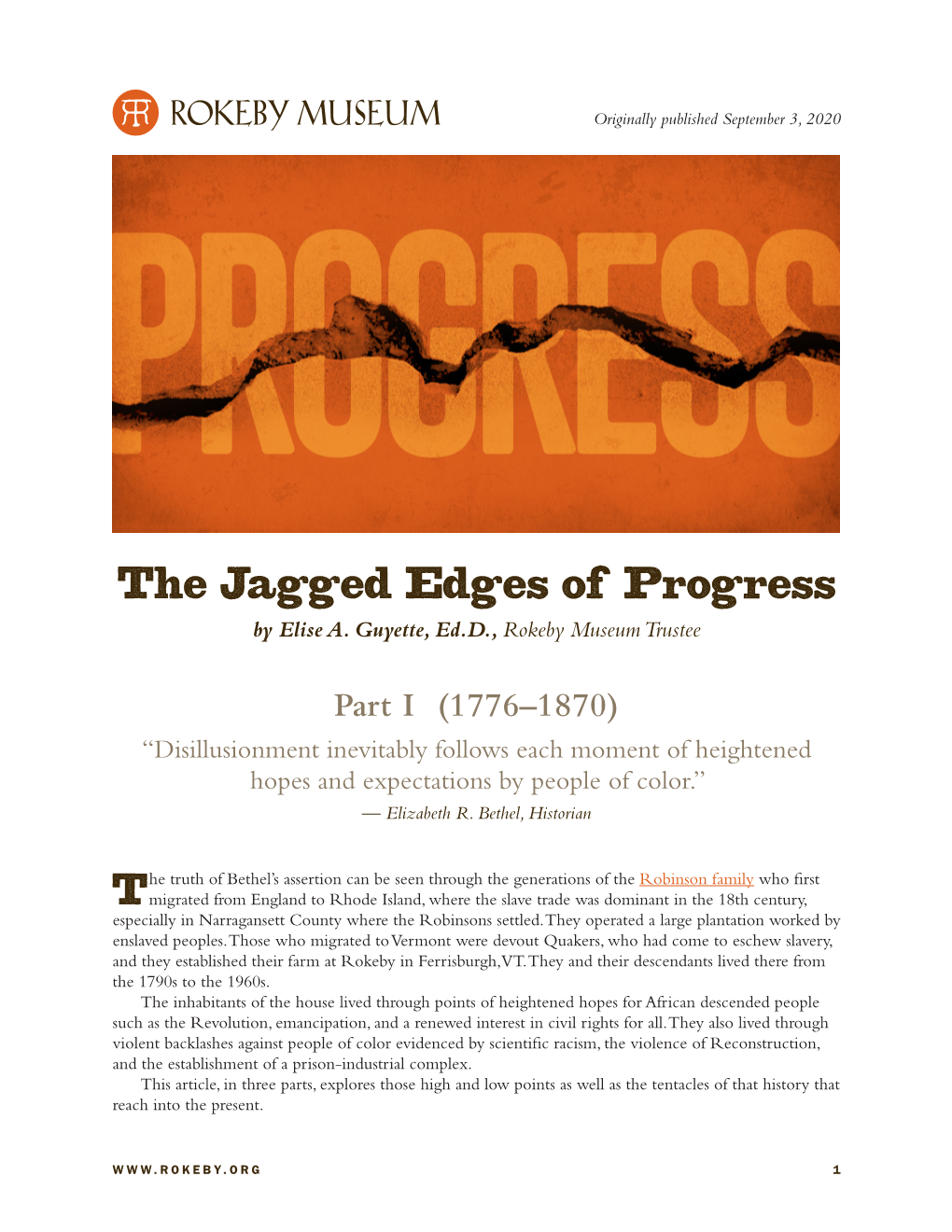 The Jagged Edges of Progress by Elise A