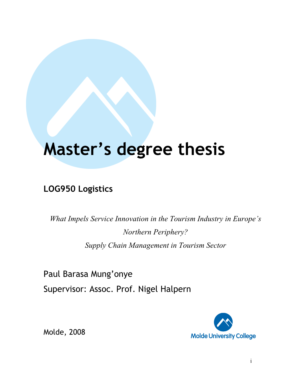 Master's Degree Thesis