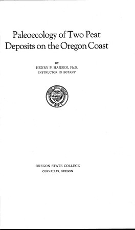 "Paleoecolog of Two Peat Deposits on the Oregon Coast"