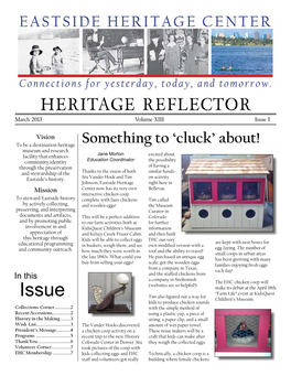 HERITAGE REFLECTOR March 2013 Volume XIII Issue I