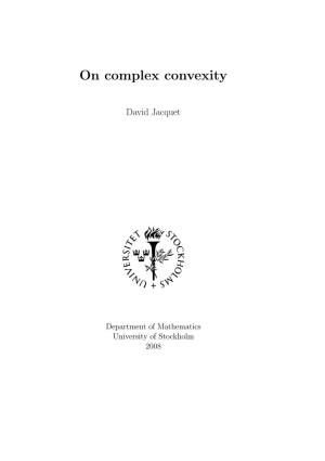 On Complex Convexity