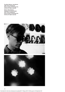Marie Menken. Andy Warhol, 1965. Frame Enlargement. Photo Courtesy