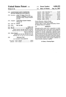United States Patent (19) 11 Patent Number: 4,686,253 Struss Et Al