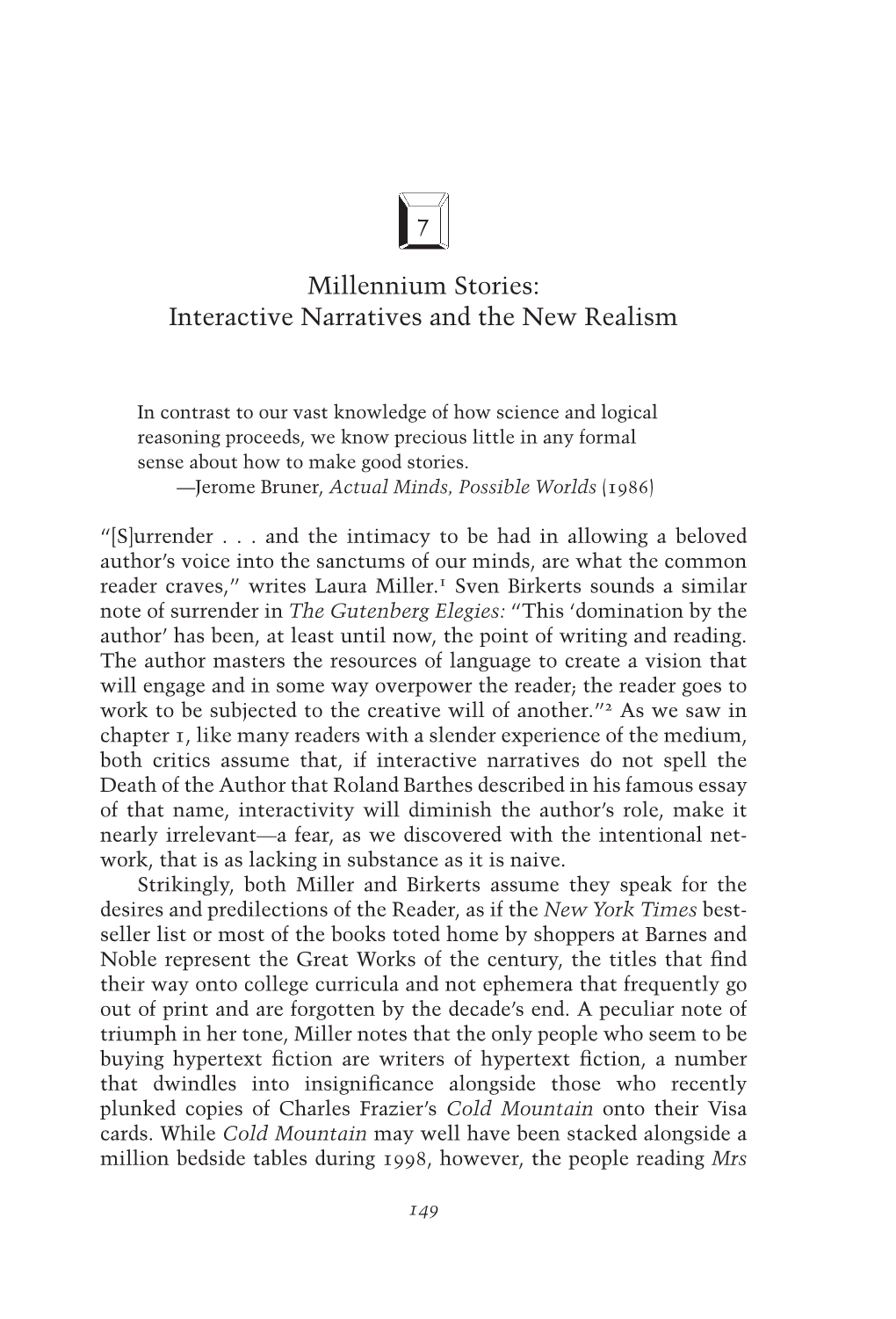 Millennium Stories: Interactive Narratives and the New Realism