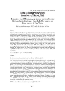 Aging and Social Vulnerability in the State of Mexico, 2010 /B