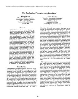 On Analyzing Planning Applications