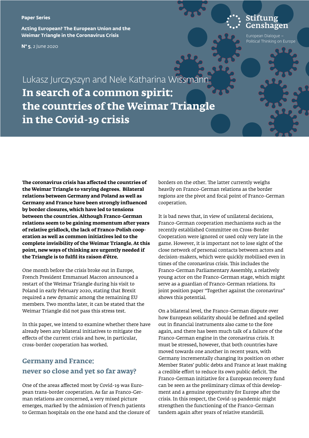 The Countries of the Weimar Triangle in the Covid-19 Crisis