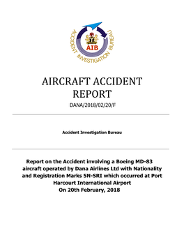 5N-SRI Which Occurred at Port Harcourt International Airport on 20Th February, 2018