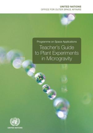 Teacher's Guide to Plant Experiments in Microgravity