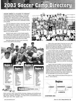 2003 Soccer Camp Directory
