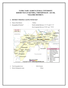 Tamil Nadu Agricultural University Krishi Vigyan Kendra, Virinjipuram – 632 104, Vellore District