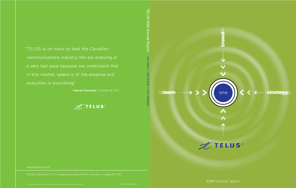 “TELUS Is on Track to Lead the Canadian Communications Industry