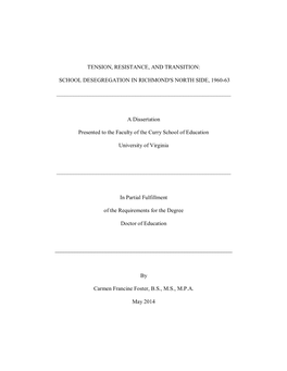 School Desegregation in Richmond's North Side, 1960-63