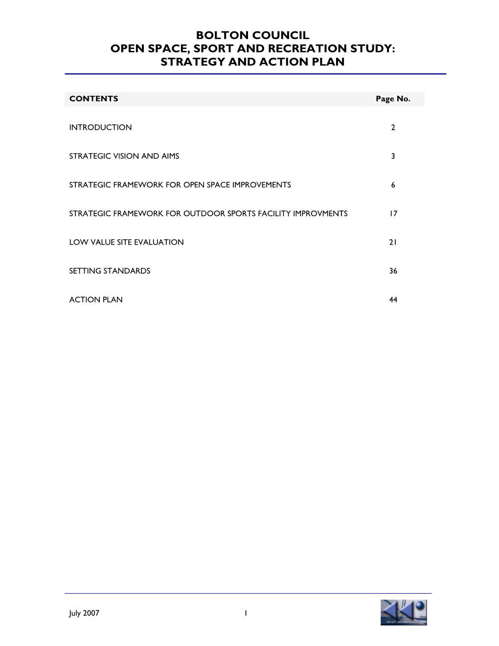 Open Space Assessment (Strategy and Action Plan)