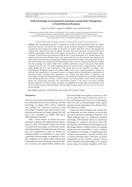 Folk Knowledge of Non-Domestic Mammals Among Ethnic Hungarians in North-Western Romania