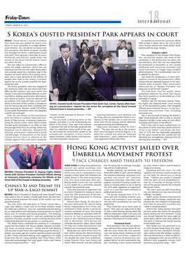 S KOREA's Ousted President Park APPEARS in Court HONG