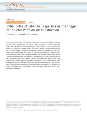 Initial Pulse of Siberian Traps Sills As the Trigger of the End-Permian Mass Extinction