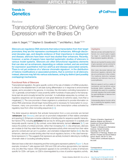 Transcriptional Silencers: Driving Gene Expression with the Brakes On