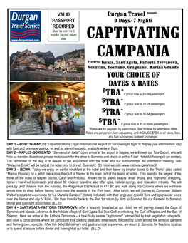 Captivating Campania Tour Includes All of the Following