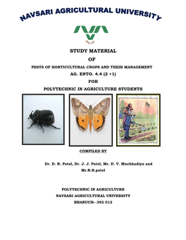 Study Material of Pests of Horticultural Crops and Their Management Ag