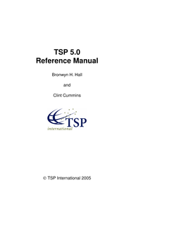 TSP 5.0 Reference Manual