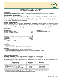 Mitis Salivarius Agar (7277)