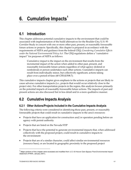 6. Cumulative Impacts