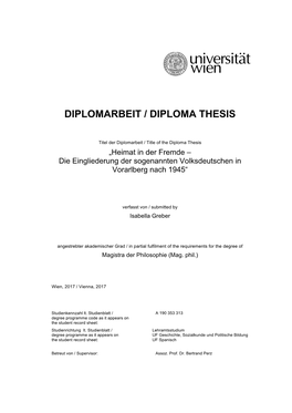 Diplomarbeit / Diploma Thesis