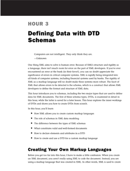 Defining Data with DTD Schemas