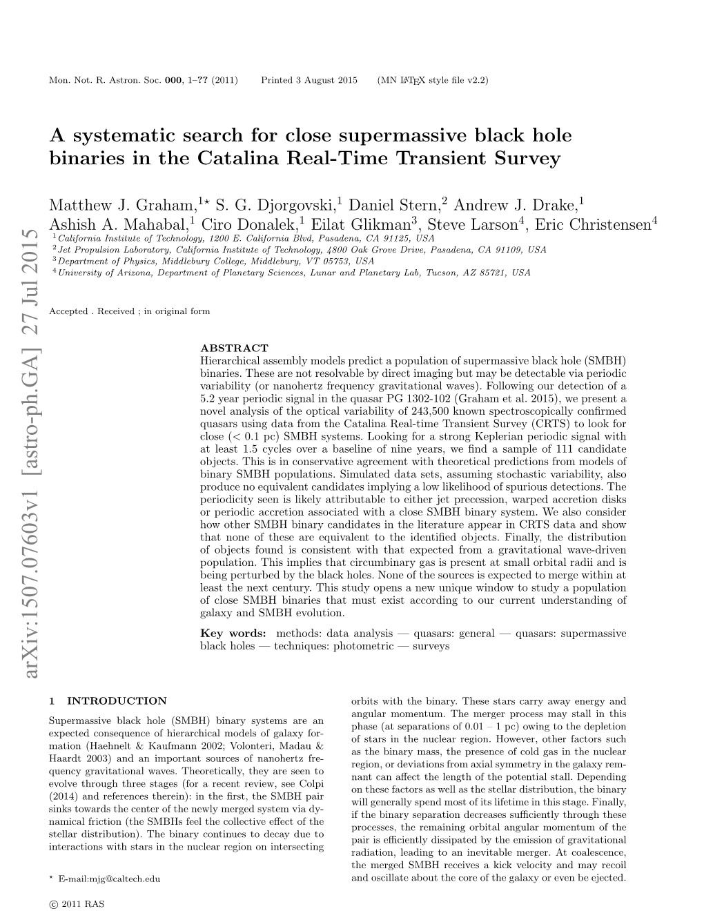 Arxiv:1507.07603V1 [Astro-Ph.GA] 27 Jul 2015