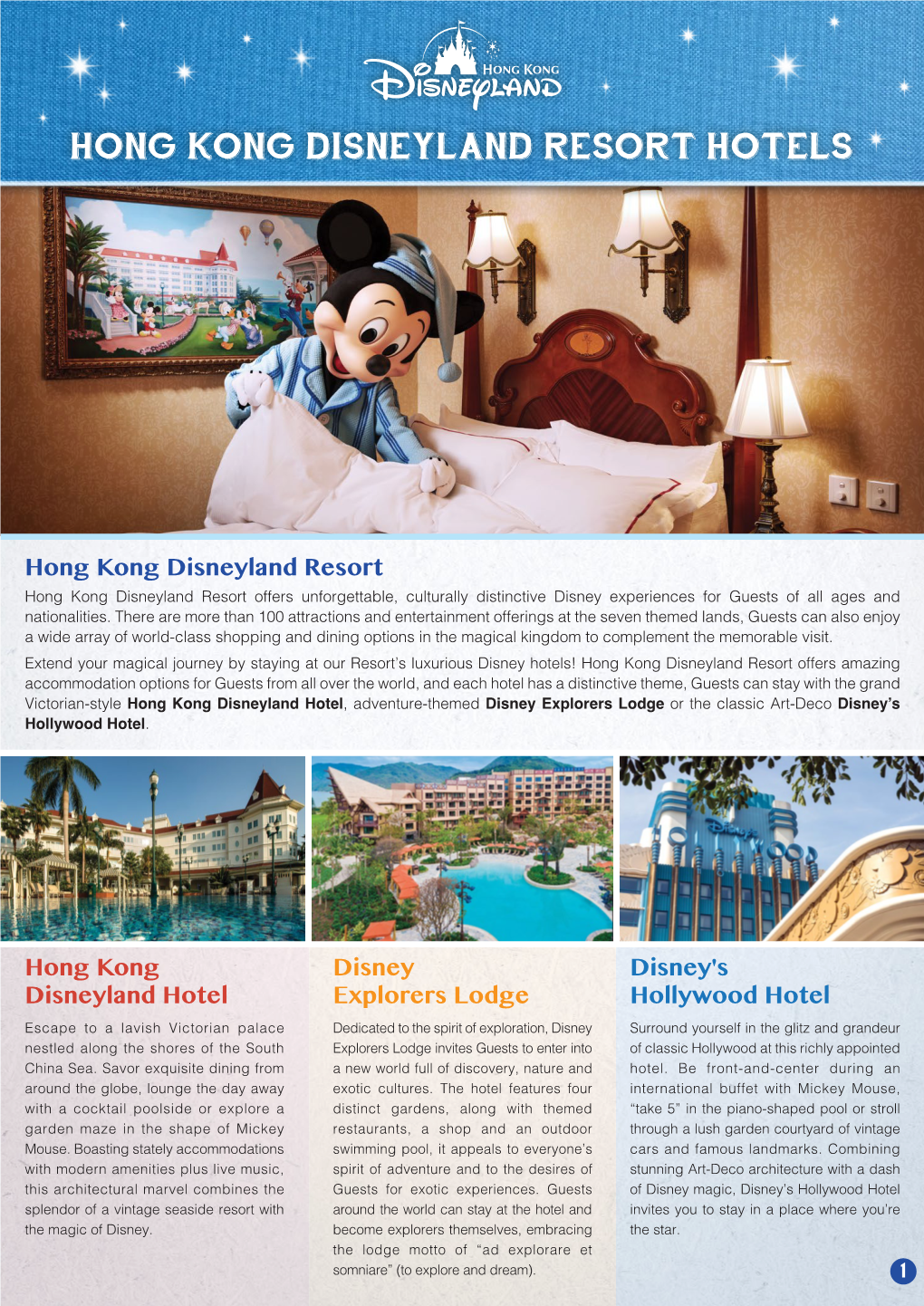 Hong Kong Disneyland Hotel, Adventure-Themed Disney Explorers Lodge Or the Classic Art-Deco Disney’S Hollywood Hotel